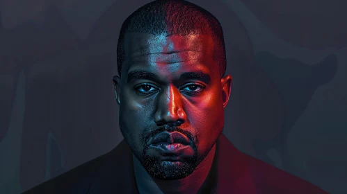 Serious Mood Portrait of Kanye West