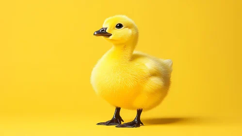 Cute Fluffy Yellow Bird Portrait