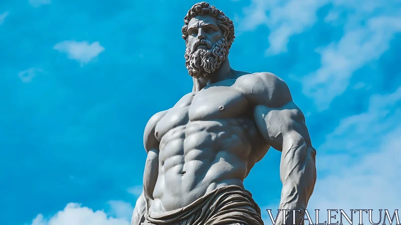 Sculpture of a Man with Beard AI Image