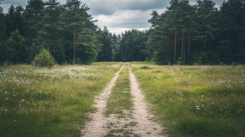 Peaceful Path in a Green Meadow