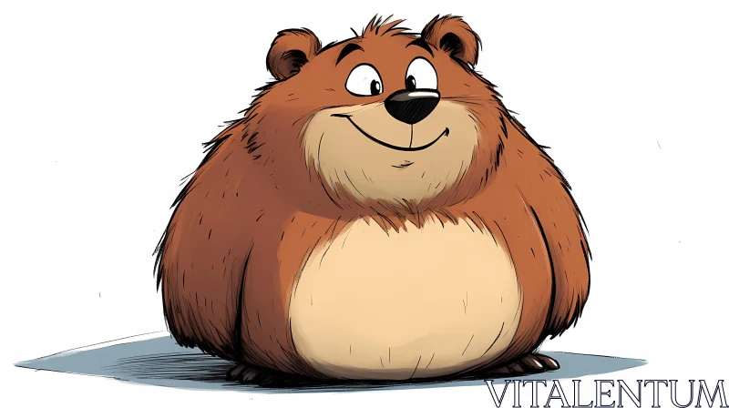 Friendly Cartoon Bear Character AI Image