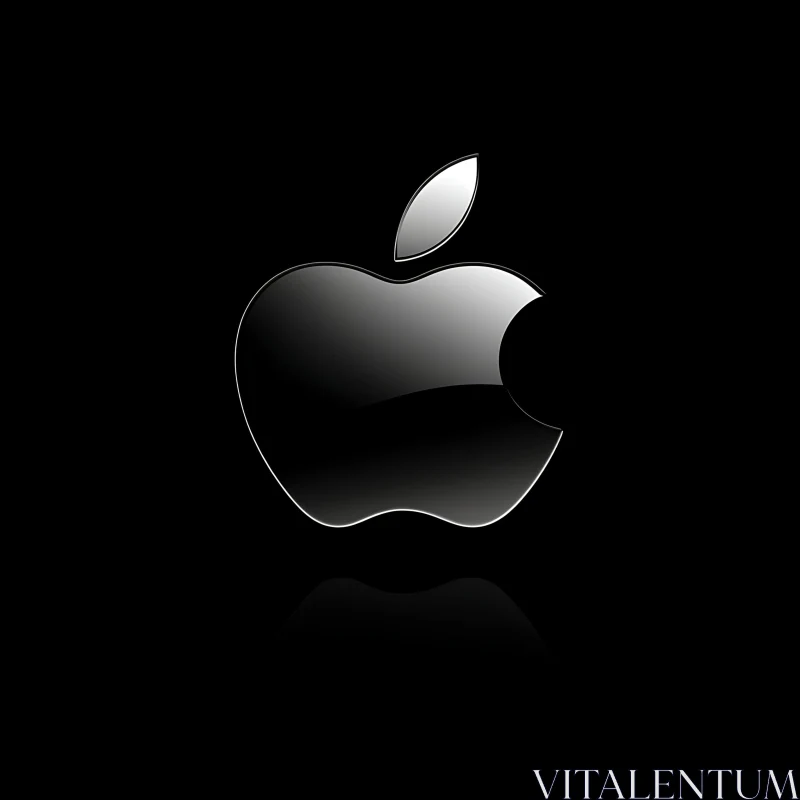 Glossy 3D Apple Logo AI Image