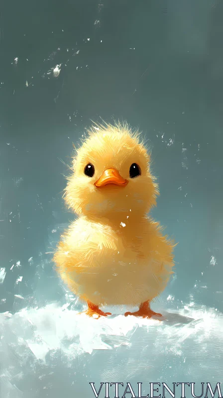 AI ART Cute Fluffy Yellow Chick