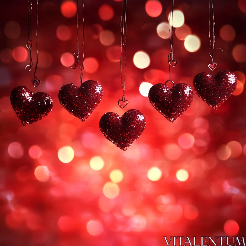 Suspended Hearts of Love AI Image