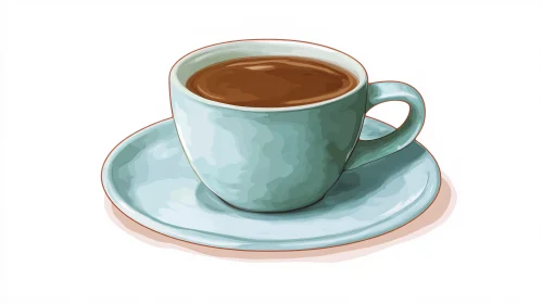 Coffee Cup on Saucer Illustration