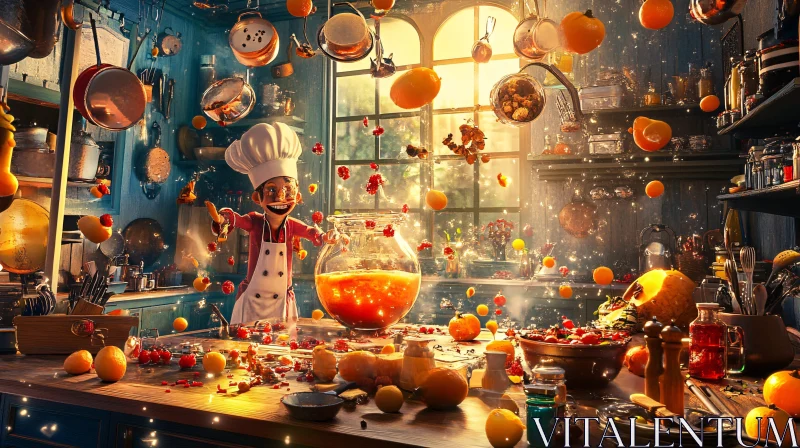 Chef's Delight: A Kitchen Fantasy AI Image