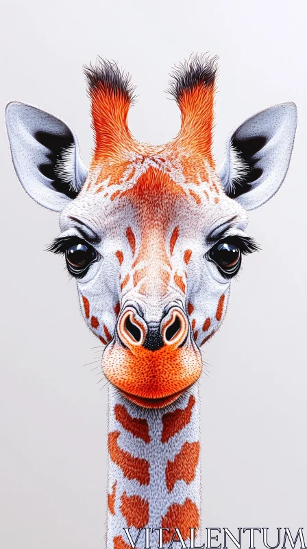 AI ART Giraffe Art Close-Up