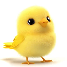 Fluffy Yellow Bird Illustration