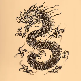 Ink Dragon Illustration