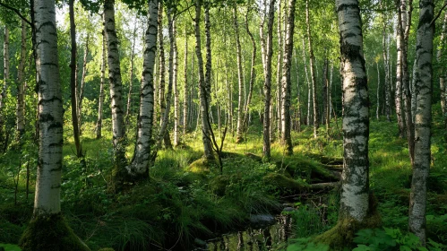 Tranquil Birch Woodlands