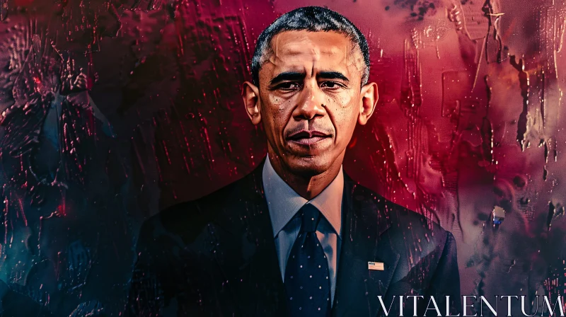 AI ART Barack Obama Abstract Background Portrait