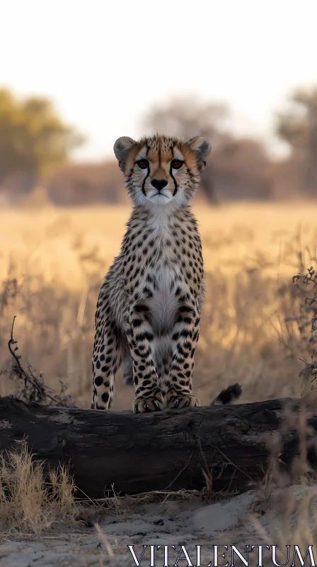 Cheetah Posing in African Plains AI Image