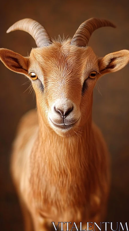 AI ART Close-up Portrait of a Goat