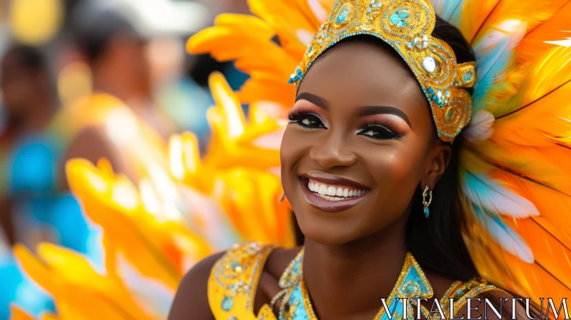 Joyful Carnival Dancer - A Celebration of Color and Life AI Image