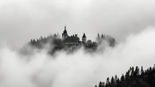 Mysterious Castle on Hilltop - Dark and Enigmatic Image