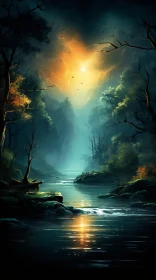 Mystical Forest at Dusk | Fantasy Illustrated Art
