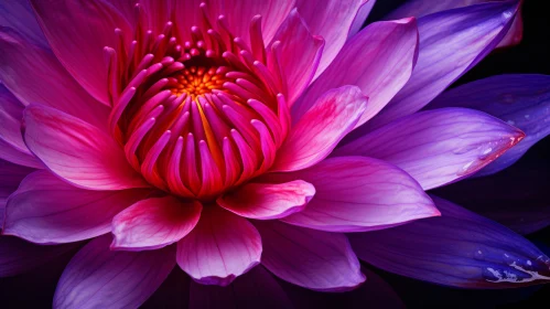 Purple Lotus Flower Illustration with Golden Ratio Composition