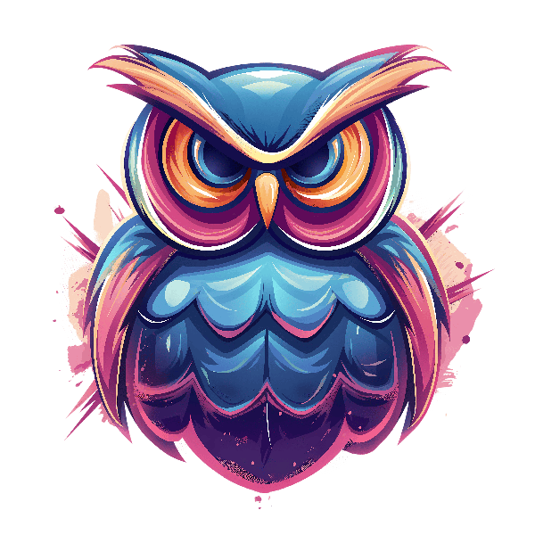 POD Design Stylized Owl Art for Apparel