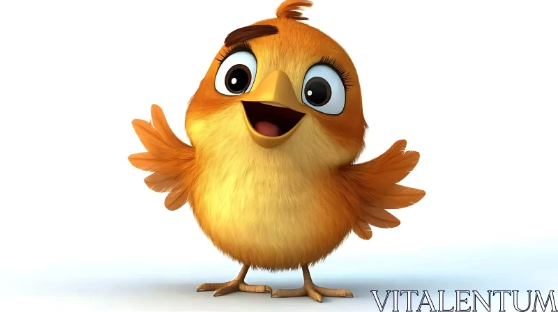 Cute Animated Bird Character Design AI Image