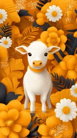 Sheep in Floral Paradise