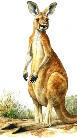Kangaroo Illustration in Nature