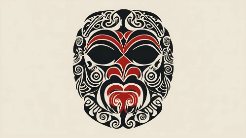 Stylized Ethnic Mask Decorative Design