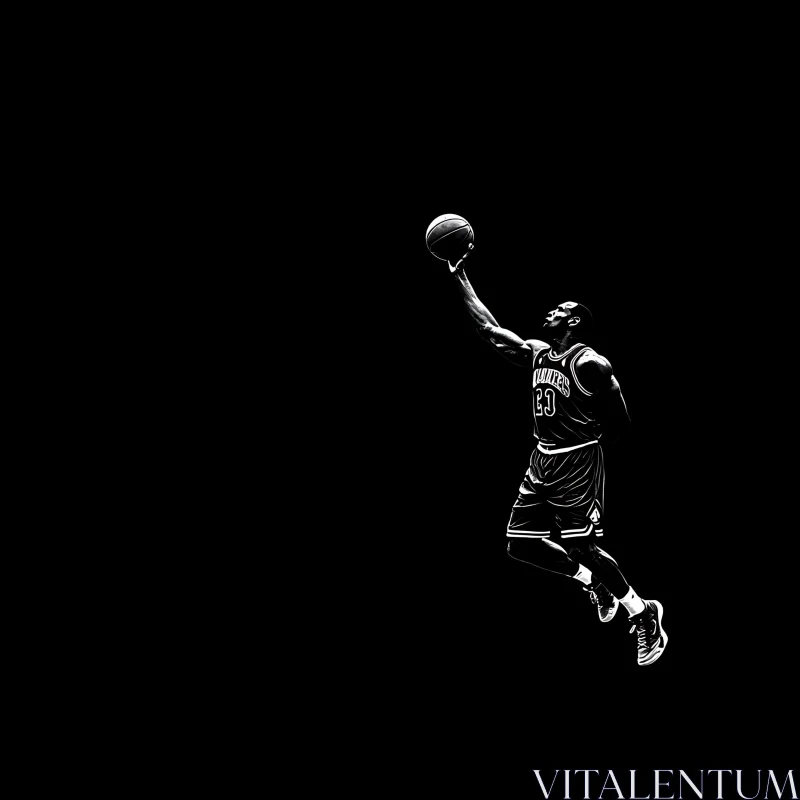 Monochrome Basketball Player AI Image