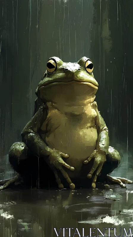 Rainy Day Frog AI Image