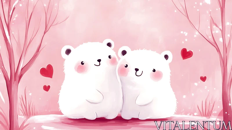 AI ART Two Bears Valentine's Day Art