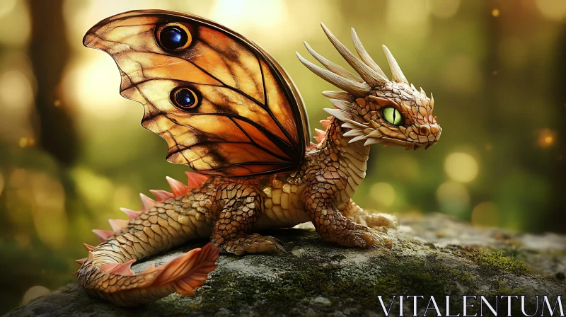 Dragon with Butterfly Wings AI Image