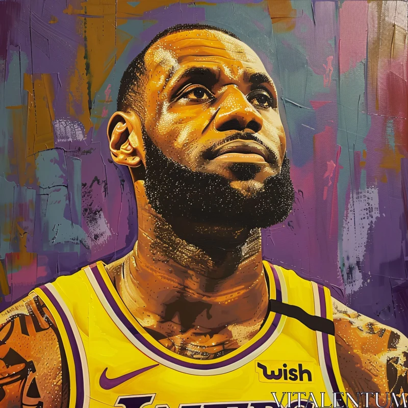 Reflective Portrait of LeBron James AI Image