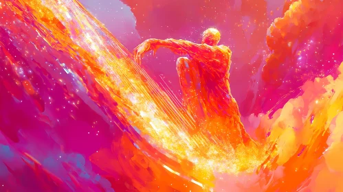 Luminous Figure Abstract Composition