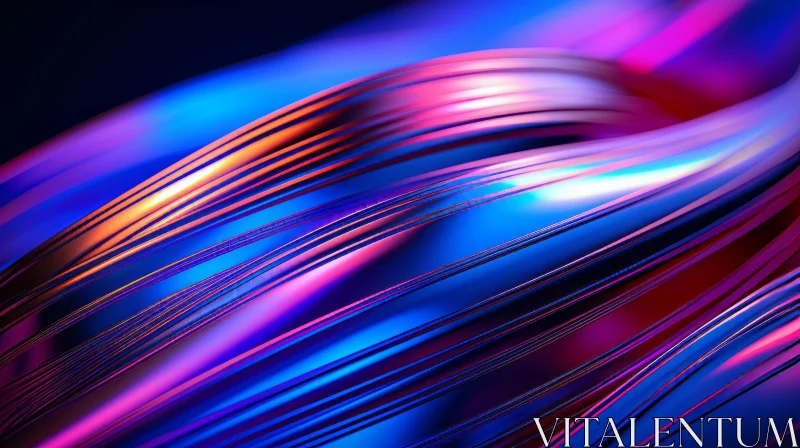 Abstract Metallic Wire Art in Purple and Blue AI Image