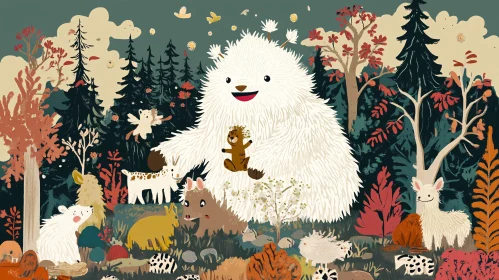 Whimsical Bear and Forest Friends