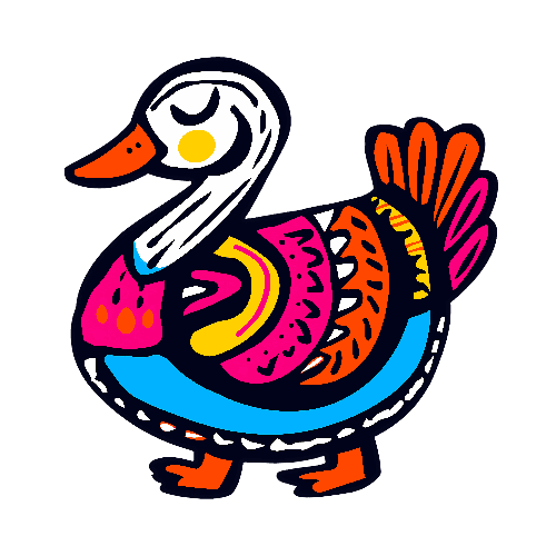 POD Design Colorful Duck Illustration for Kids' Apparel