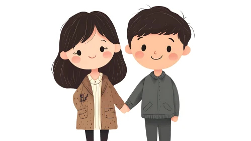 Illustration of a couple in love