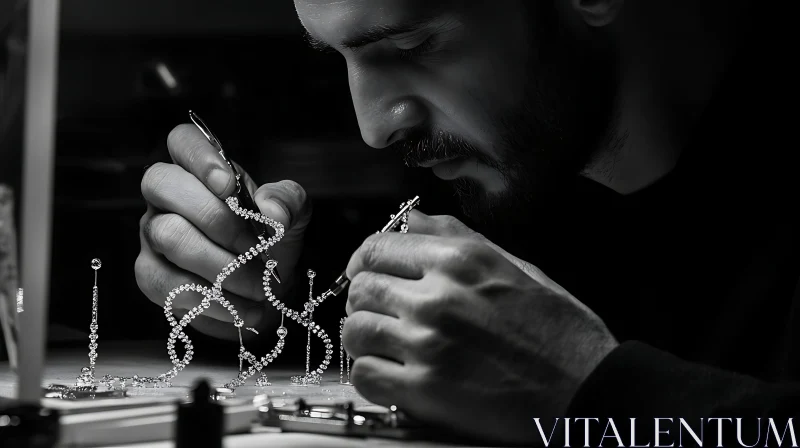 AI ART Artisan's Precision in Diamond Jewelry Making