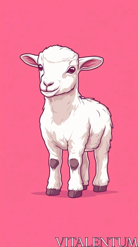 Endearing Lamb Artwork AI Image