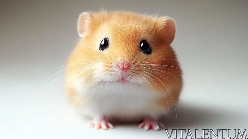 Close-Up of a Cute Golden Hamster AI Image