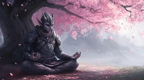 Armored Elf Meditating