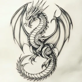 Detailed Dragon Illustration