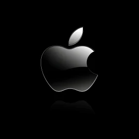 Glossy 3D Apple Logo