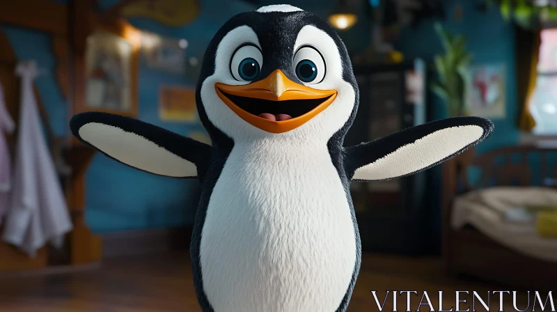 AI ART Cartoon Penguin Character