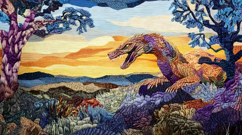 Embroidered Dragon Landscape