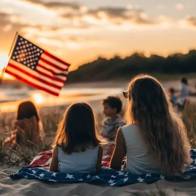 Family Sunset on the Beach