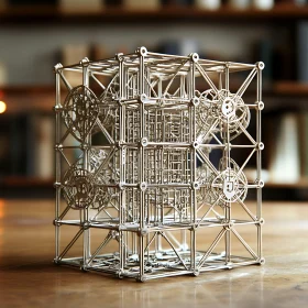 Complex Metallic Structure on Wood