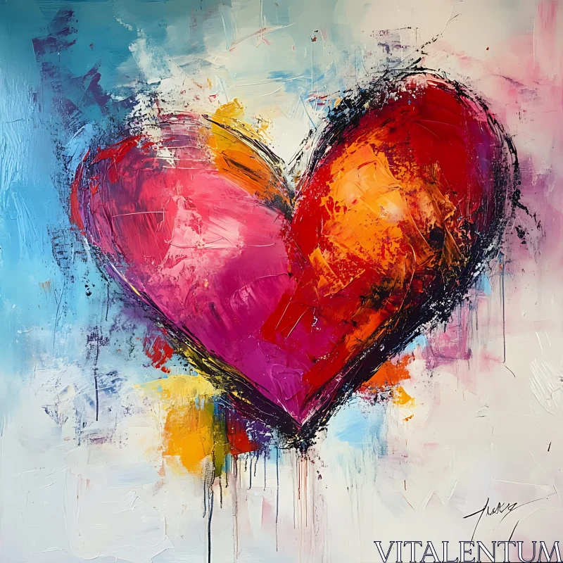 AI ART Colorful Heart Abstract Art