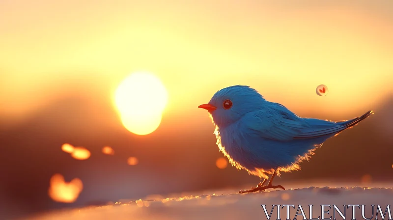 AI ART Sunrise Bluebird