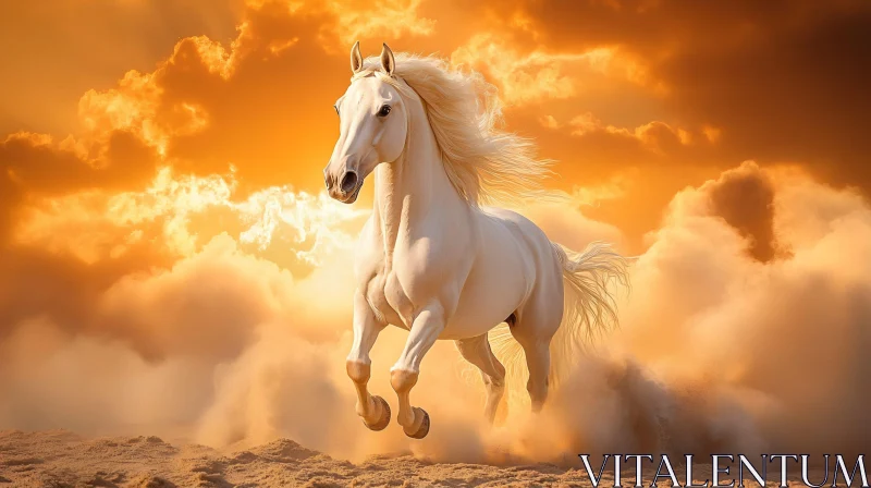 Graceful Horse in Golden Light AI Image