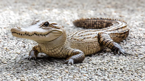 Crocodile Illustration on Gravel